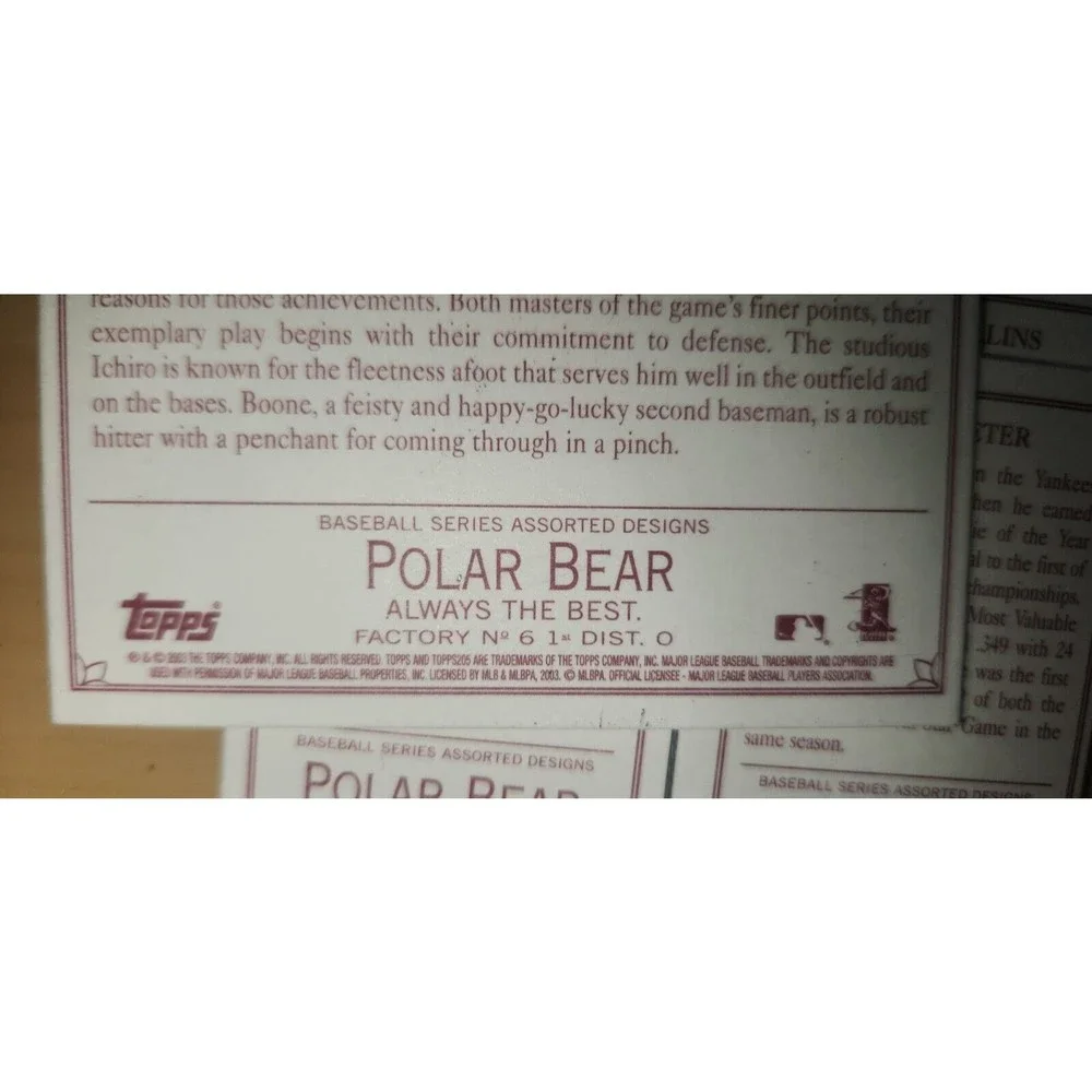 Lot of 50 Topps Polar Bear Triple Fold Baseball Cards 2003